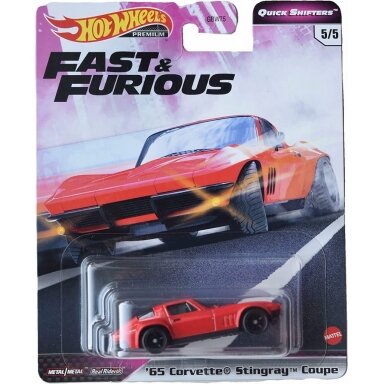 Hot Wheels Premium 1965 Corvette Stingray coupe F&F, red Hot Wheels Premium 1965 Corvette Stingray coupe F&F, red