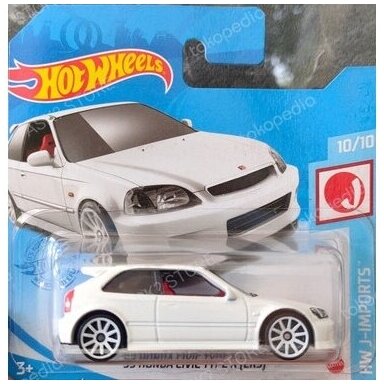 Hot Wheels Mainline 1999 Honda Civic Type R EK9 HW J-imports Short Card 10/10