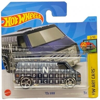 Hot Wheels '70s Van Dark Blue Hot Wheels Art Cars 2023 #16 Short Card Hot Wheels '70s Van Dark Blue Hot Wheels Art Cars 2023 #16 Short Card