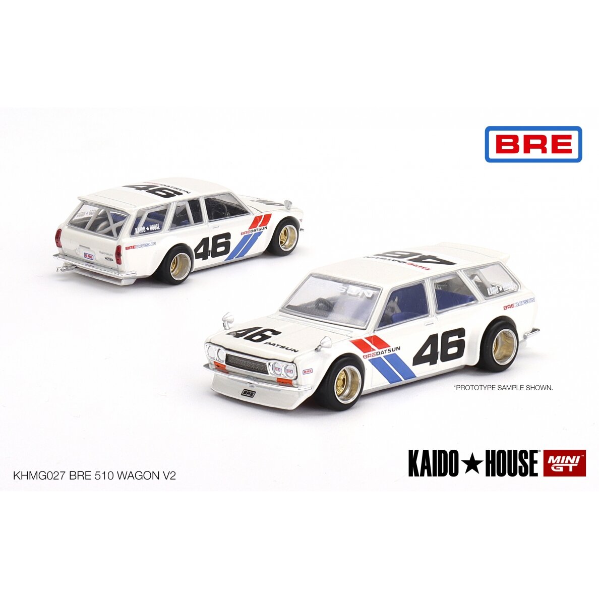 Mini GT Kaido House Datsun Kaido 510 Wagon BRE V1, white