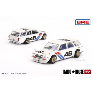 Mini GT Kaido House Datsun Kaido 510 Wagon BRE V1, white Mini GT Kaido House Datsun Kaido 510 Wagon BRE V1, white