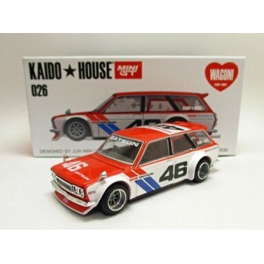 Mini GT Kaido House Datsun Kaido 510 Wagon BRE V1, white/red Mini GT Kaido House Datsun Kaido 510 Wagon BRE V1, white/red