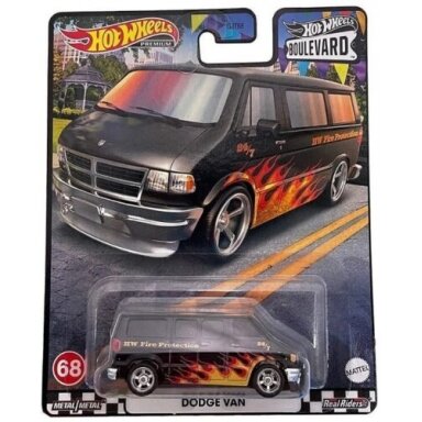 Hot Wheels Premium Boulevard Dodge Van Black Fire Hot Wheels Premium Boulevard Dodge Van Black Fire