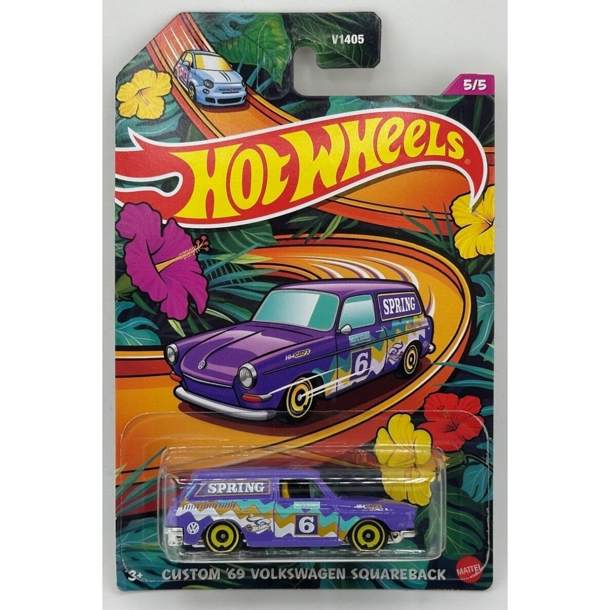 Hot Wheels Spring Series Modeliukas Custom 69 Volkswagen Squareback Purple Long Card (yra Sandėlyje)