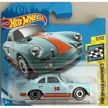 Hot Wheels Mainline Modeliukas Porsche 356 Outlaw Light Blue Gulf short card (yra Sandėlyje)
