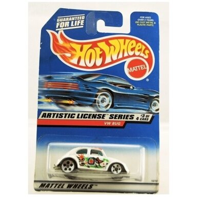 Hot Wheels Artistic License Series Volkswagen Bug White Long Card Guaranteed For Life