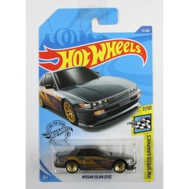 Hot Wheels Basic Car Nissan Silvia S13 Dark Grey Long Card
