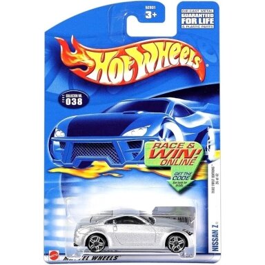 Hot Wheels Mainline 2002 First Edition Nissan 350z Silver Long card Guaranteed For Life