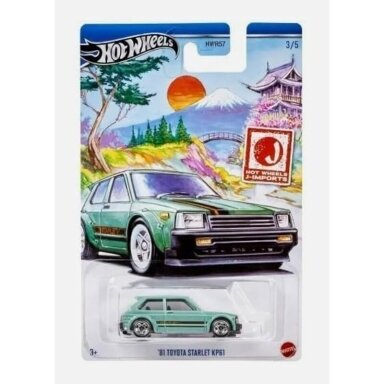 Hot Wheels Mainline Hot Japan Imports 81 Toyota Starlet KP61 Green