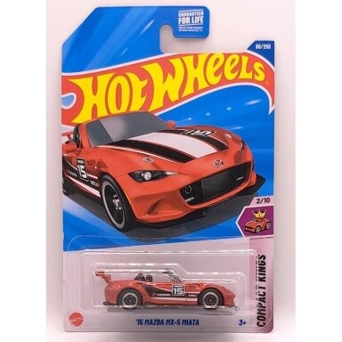 Hot Wheels Mainline 15 Mazda MX-5 Miata Red No. 15 Long card Guaranteed For Life