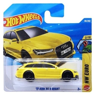 Hot Wheels Mainline 17 Audi RS 6 Avant Yellow Short card