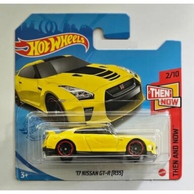 Hot Wheels Mainline 17 Nissan GT-R R35 yellow short card