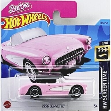 Hot Wheels Mainline 1956 Corvette Barbie Pink short card