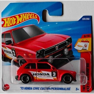 Hot Wheels Mainline 1973 Honda Civic Custom Red