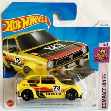 Hot Wheels Mainline 1973 Honda Civic Custom yellow