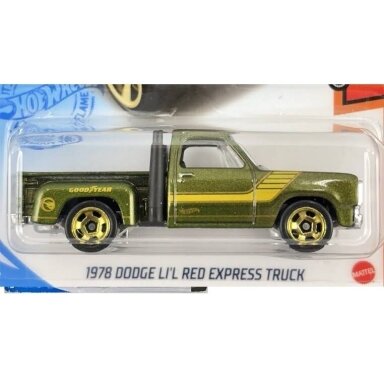 Hot Wheels Mainline 1978 Dodge Li`l Red Express Truck Green Th -Treasure Hunt Short Card