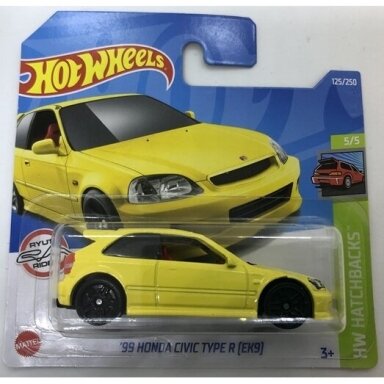 Hot Wheels Mainline 1999 Honda Civic Type R EK9 Yellow