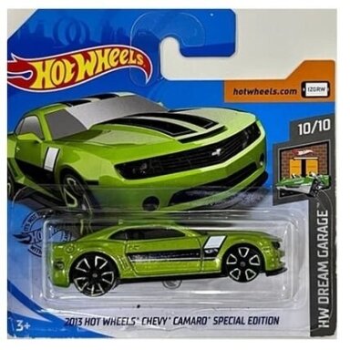 Hot Wheels Mainline 2013 Chevy Camaro Special Edition Green TH - Treasure Hunt Short Card