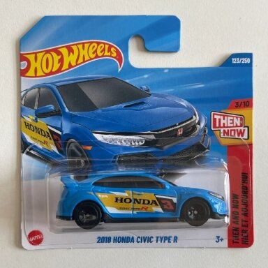 Hot Wheels Mainline 2018 Honda Civic Type R Blue Short Card
