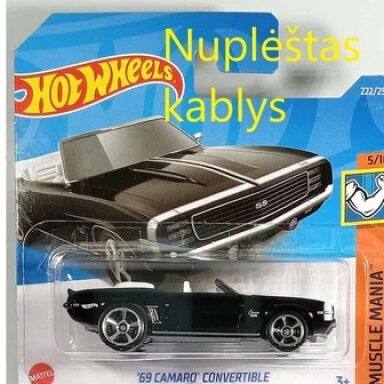 Hot Wheels Mainline 69 Camaro Convertible Black (card condition 7/10)