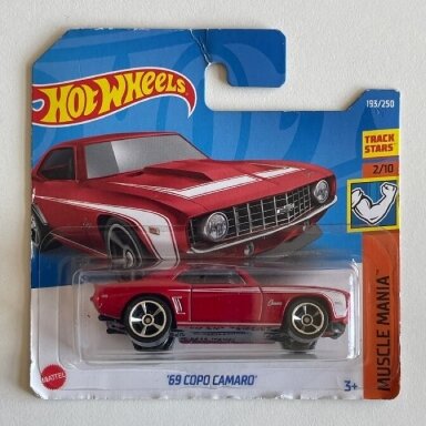 Hot Wheels Mainline 69 Copo Camaro red