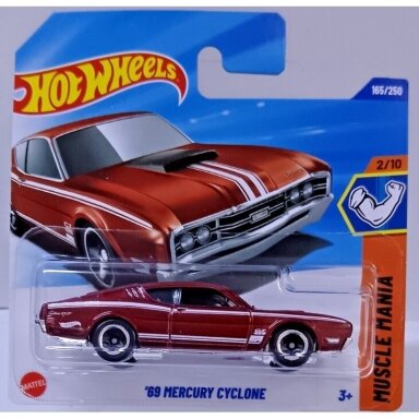 Hot Wheels Mainline 69 Mercury Cyclone Red Short card