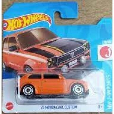 Hot Wheels Mainline Modeliukas 73 honda Civic custom orange (yra Sandėlyje)