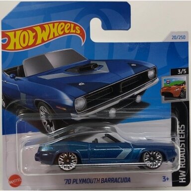 Hot Wheels Mainline 70 Plymouth Baracuda blue short card