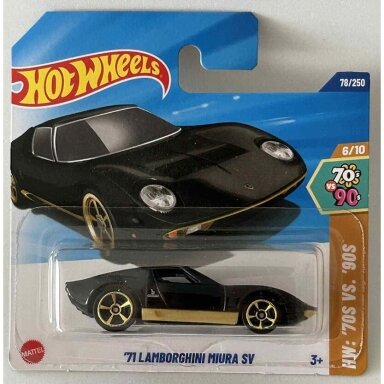 Hot Wheels Mainline 71 Lamborghini Miura SV Black Short Card Hot Wheels Mainline 71 Lamborghini Miura SV Black Short Card