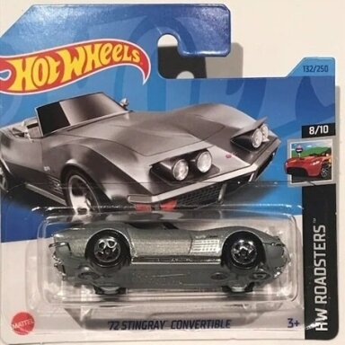 Hot Wheels Mainline 72 Corvette Stingray Convertible Silver