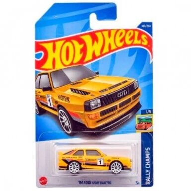BROKEN CARD HOOK!!!   Hot Wheels Mainline '84 Audi Sport Quattro yellow Long card