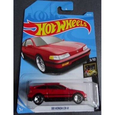 CARD 9/10 Hot Wheels Mainline 88 Honda Cr-X red Long Card