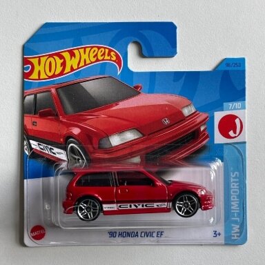 Hot Wheels Mainline 90 Honda Civic EF Red