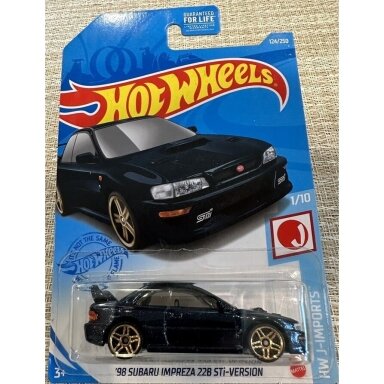 Hot Wheels Mainline 98 Subaru Impreza 22B Sti dark blue Long card Guaranteed For Life