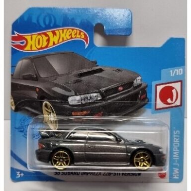 HOOK BENDED!!!  Hot Wheels Mainline 98 Subaru Impreza 22B Sti dark Grey short card