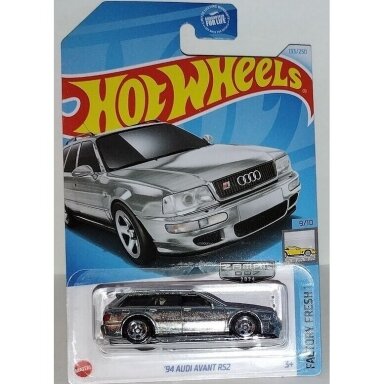CARD 9,5/10   Hot Wheels Mainline Audi RS2 Silver Raw Zamac (Card condition 9/10)