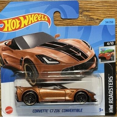 BROKEN BLISTER!!! Hot Wheels Mainline Corvette C7 Z06 Convertible brown