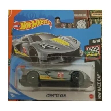 Hot Wheels Mainline Corvette C8.R grey short card