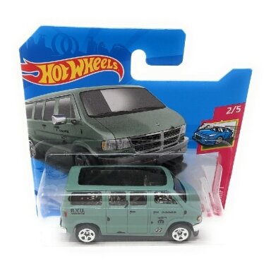 BROKEN HOOK!!!    Hot Wheels Mainline Dodge Van Green Short Card