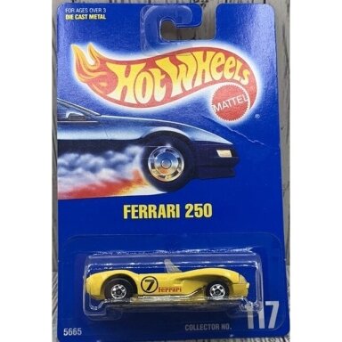 SMALL PRICEMARK!!!  Hot Wheels MainLine Ferrari 250 Yellow Collector No 117