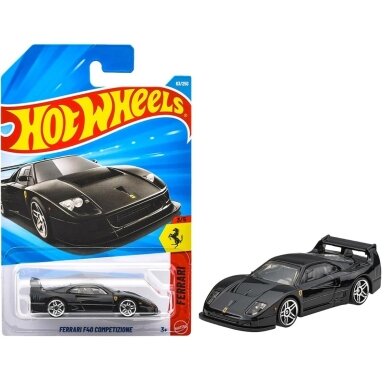 Hot Wheels Mainline Ferrari F40 Competizione Black Long Card Hot Wheels Mainline Ferrari F40 Competizione Black Long Card