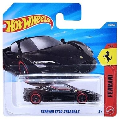 Hot Wheels Mainline Ferrari SF90 Stradale Black Short Card Hot Wheels Mainline Ferrari SF90 Stradale Black Short Card