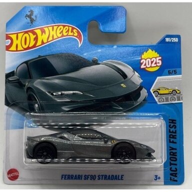 Hot Wheels Mainline Ferrari SF90 Stradale Grey Short Card