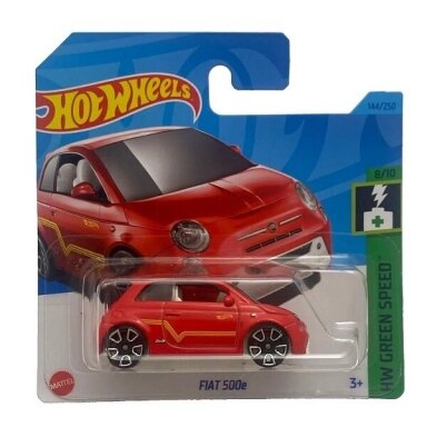 hot Wheels Mainline Fiat 500E red short card
