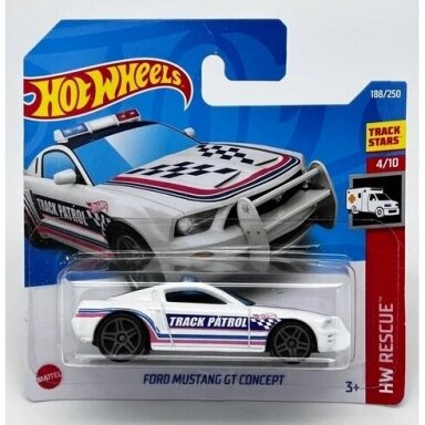 Hot Wheels Mainline Ford Mustang GT Concept white Track Patrol