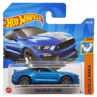 CARD 5/10 Hot Wheels Mainline Ford Shelby Mustang GT350R blue (card 9/10)