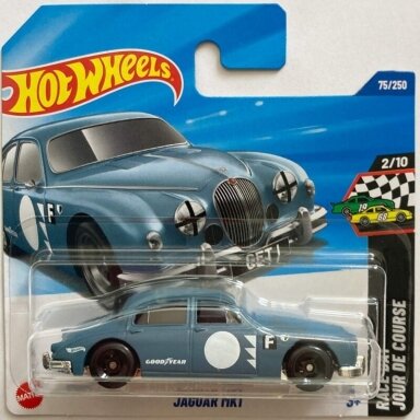 Hot Wheels Mainline Jaguar MK1 Grey-Blue short card