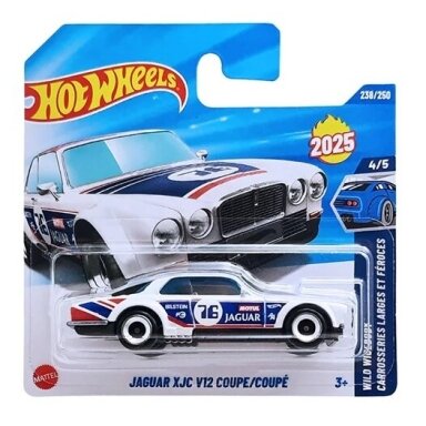 Hot Wheels Mainline Jaguar XJC V12 Coupe White Short card