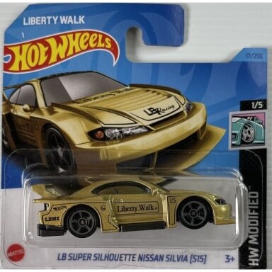 With PRICEMARK!!!  Hot Wheels Mainline LB Super Silhouette Nissan Silvia (s15) gold short card