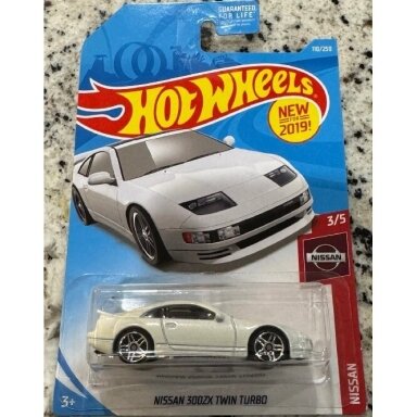 Hot Wheels Mainline Nissan 300ZX Twin Turbo White Long card Guaranteed For Life